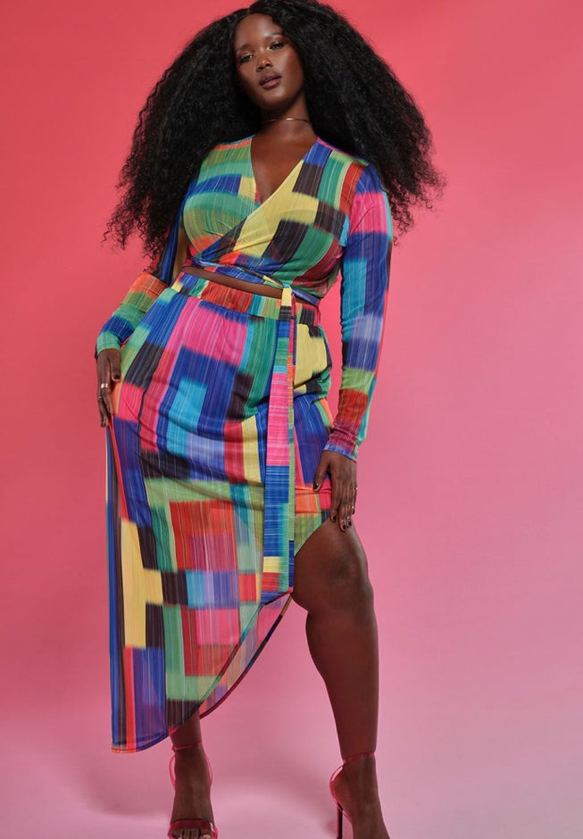 Asymmetrical Curved Midi Skirt image number 3