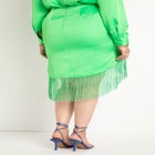 Fringe Satin Mini Skirt image number null