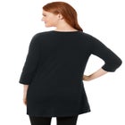 Perfect Three-Quarter-Sleeve Scoopneck Tunic image number null