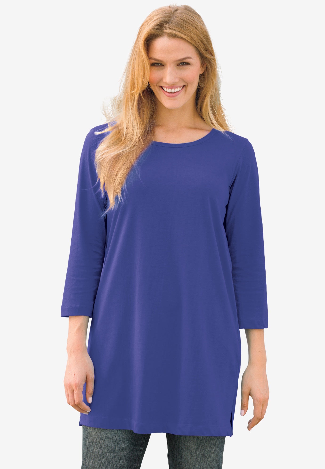 Perfect Three-Quarter-Sleeve Scoopneck Tunic image number 0