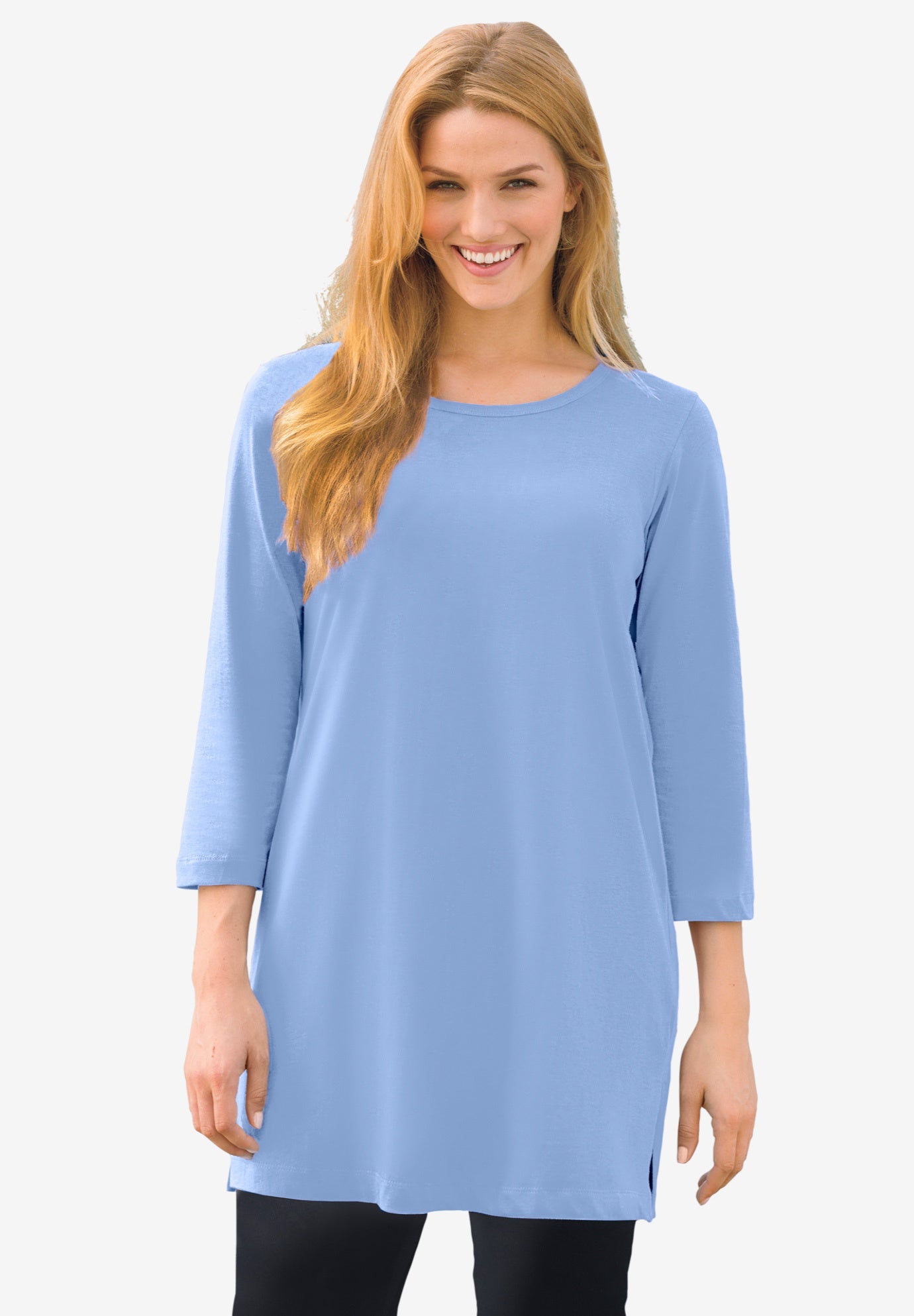 Perfect Three-Quarter-Sleeve Scoopneck Tunic image number 0