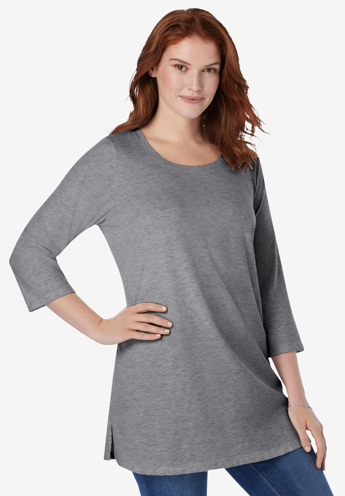 Perfect Three-Quarter-Sleeve Scoopneck Tunic image number 0
