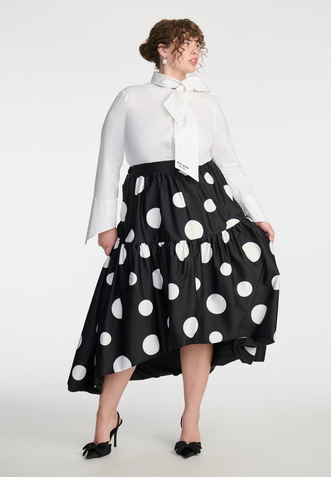 Eloquii X Kate Spade New York Tiered Dot Maxi Skirt image number 1