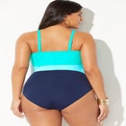 Colorblock V-Neck One Piece Swimsuit image number null