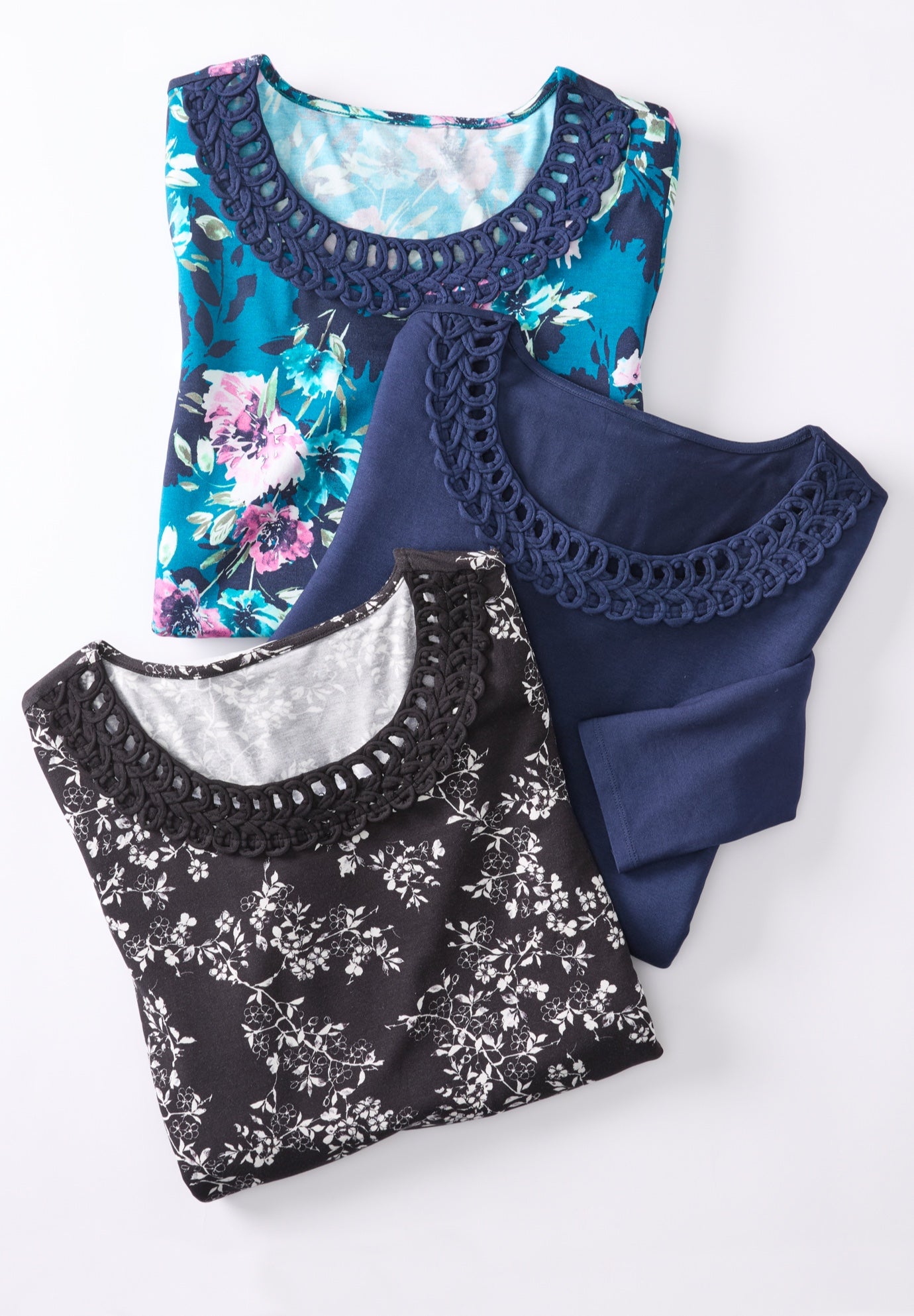 Jolie Braided Neckline Knit Top image number 3
