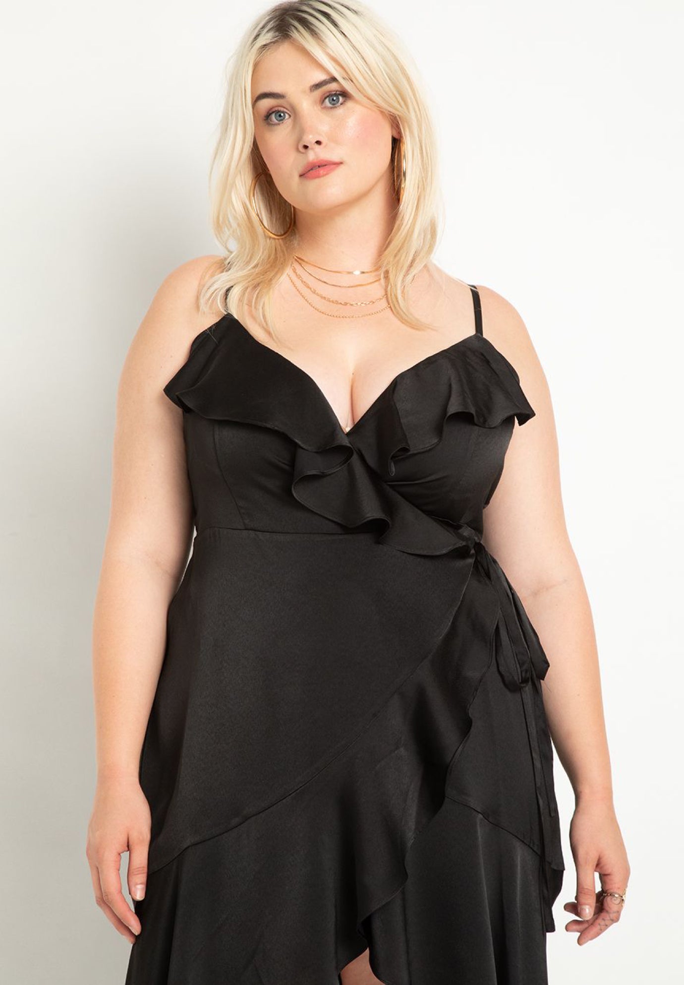 Ruffle Satin Dress image number 1