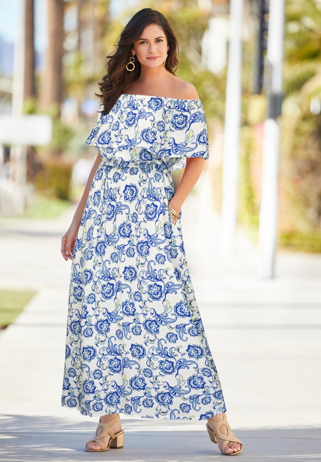 Off-The-Shoulder Maxi Dress image number null