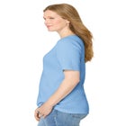 Ribbed Square Neck Elbow-Sleeve Tee image number null