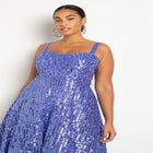 Bustier Flare Sequin Dress image number null