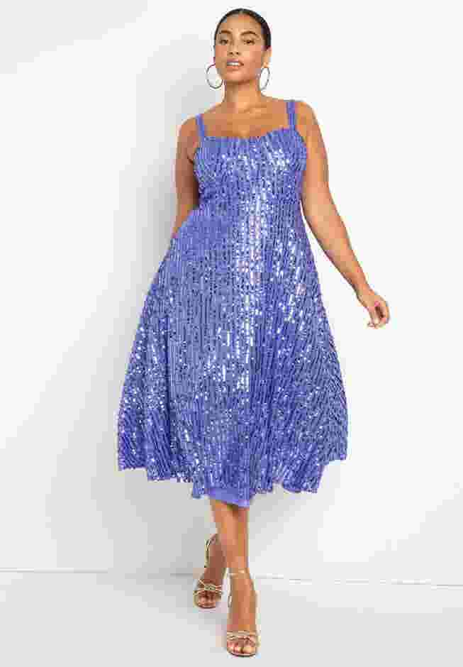 Bustier Flare Sequin Dress image number 0