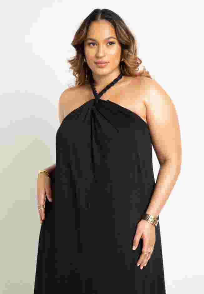 Halter Dress with Braided Detail image number 1