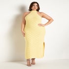 Basket Weave Halter Neck Sweater Dress image number null