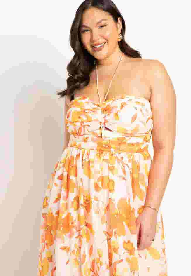 Printed Halter Dress image number 1