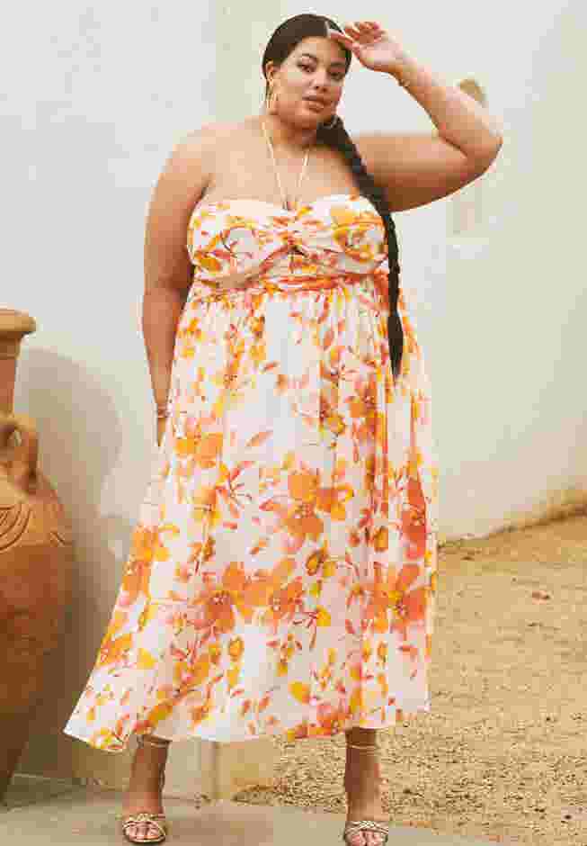 Printed Halter Dress image number 3