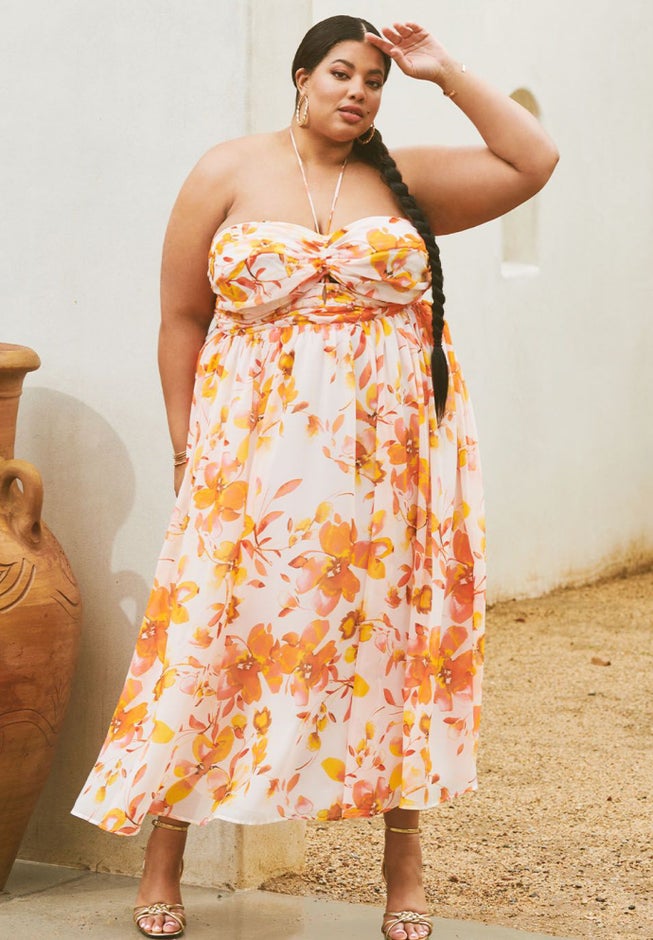 Printed Halter Dress image number null