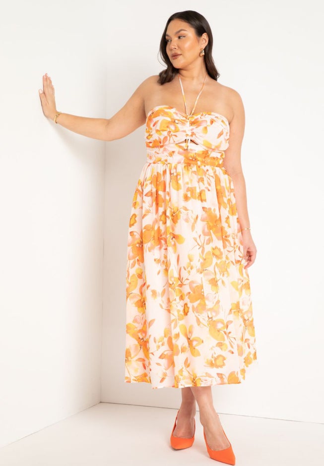 Printed Halter Dress image number null