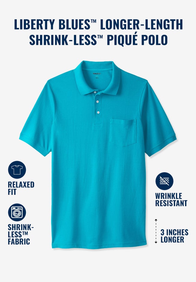 Longer-Length Shrink-Less™ Cotton Polo image number 1