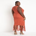 Netting Dress With Fringe Hem image number null