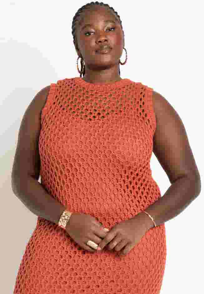 Netting Dress With Fringe Hem image number 2