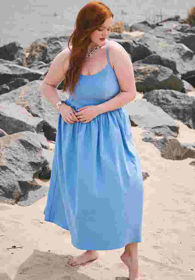 Full Skirted Midi Dress image number 3