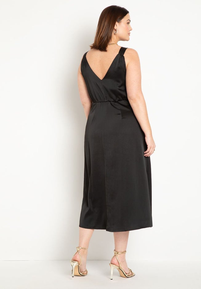 Midi Dress With Ruched Neckline image number null
