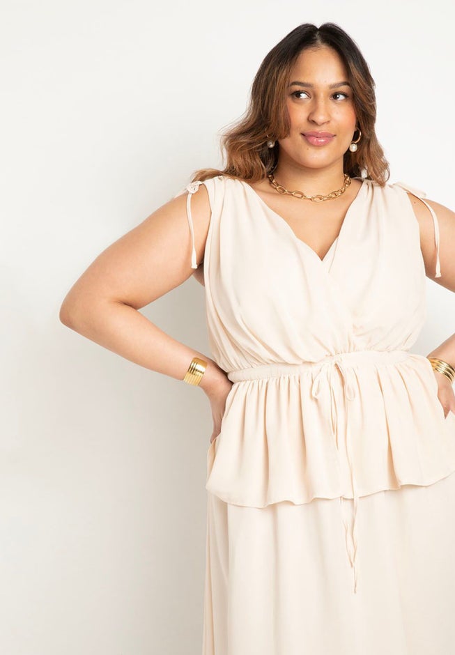 Chiffon Peplum Dress image number 2