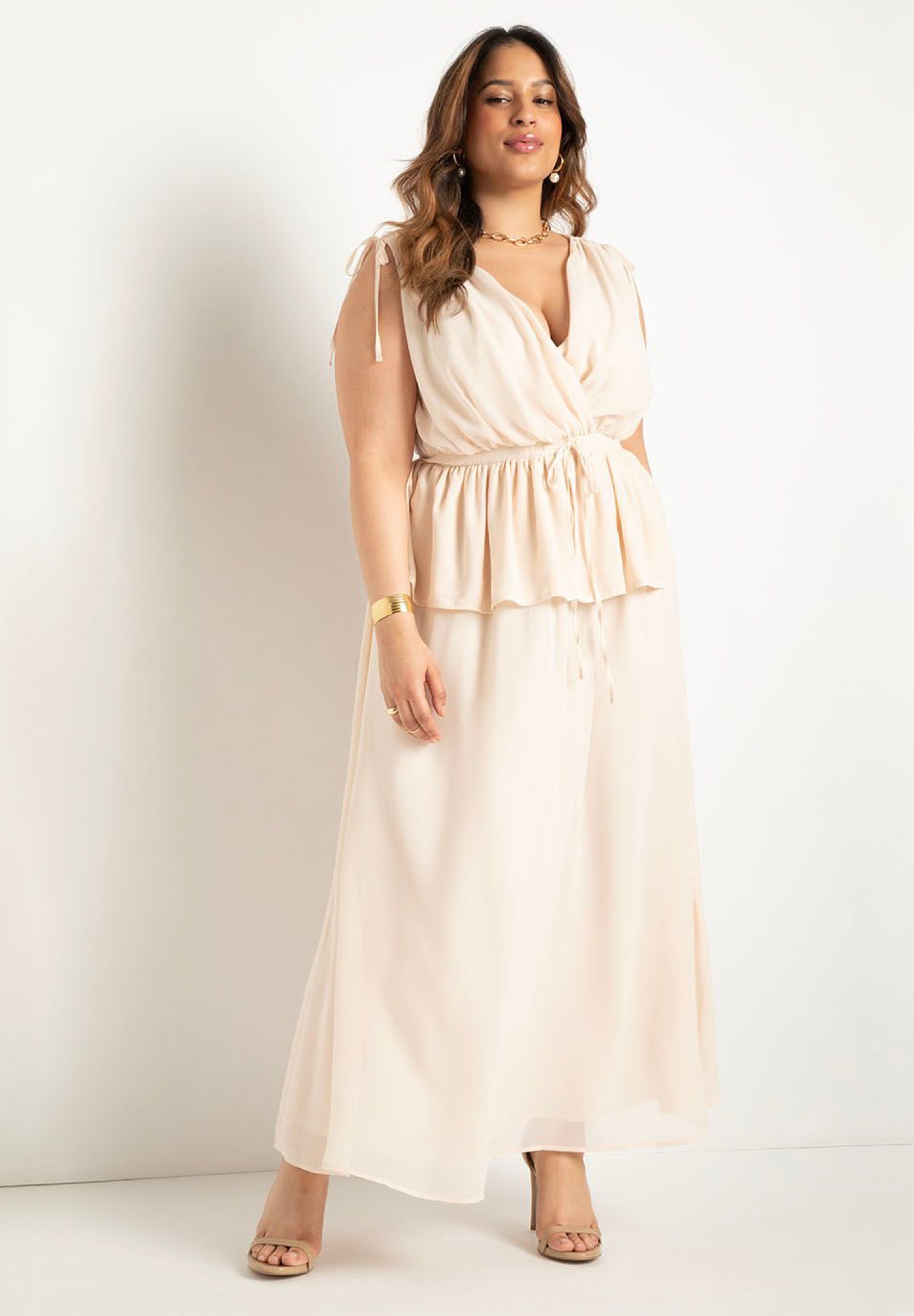 Chiffon Peplum Dress image number 0