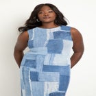 Printed Sleeveless Mesh Dress image number null