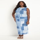 Printed Sleeveless Mesh Dress image number null