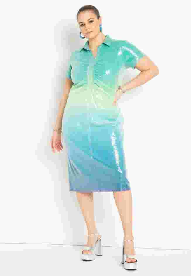 Ombre Sequin Midi Dress image number 0