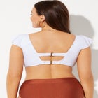 Tie Front Cup Sized Cap Sleeve Underwire Bikini Top image number null