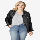 Zip Front Leather Jacket image number null