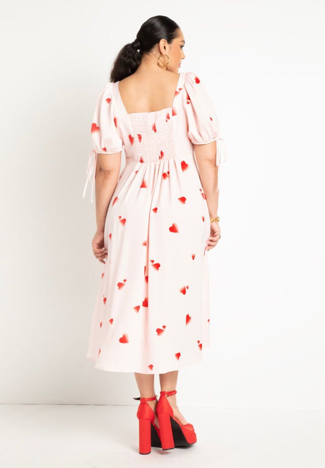 Puff Sleeve Satin Dress image number null