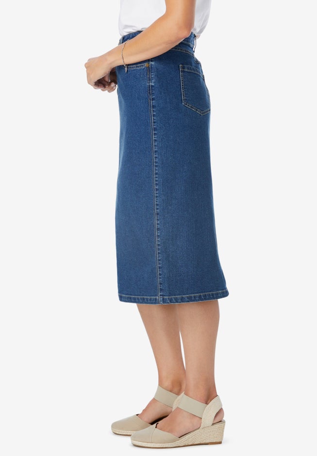 Stretch Denim Five-Pocket Jeans Skirt image number 2