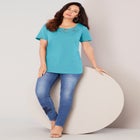 Eyelet Cutout Tee image number null