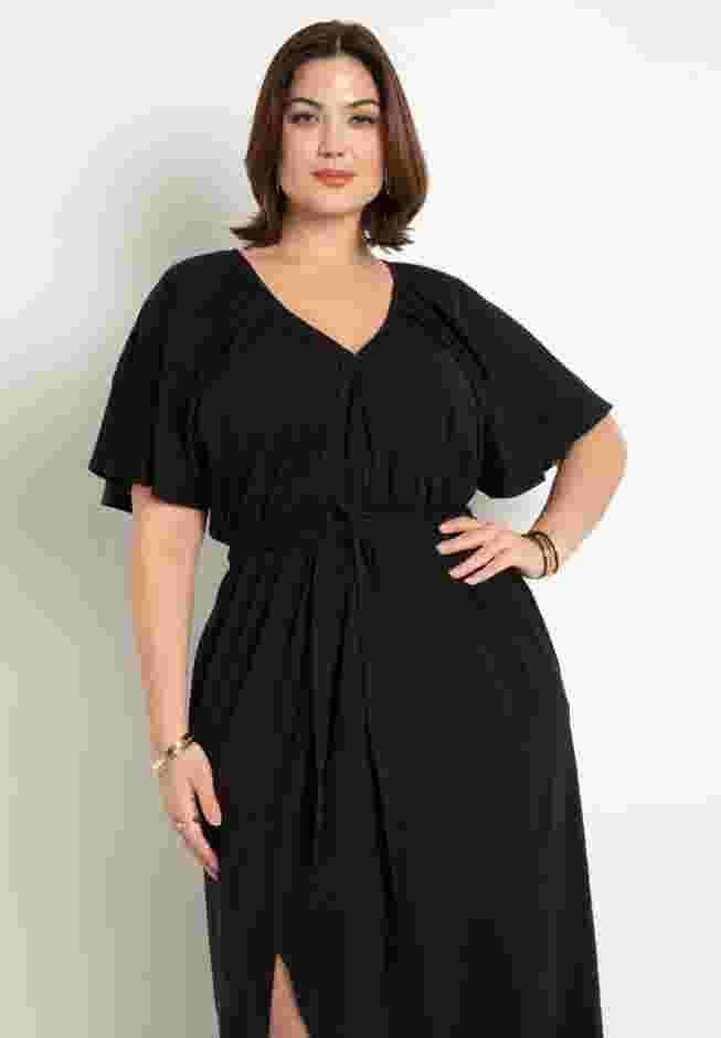 Knit Maxi Dress With Slit image number 1
