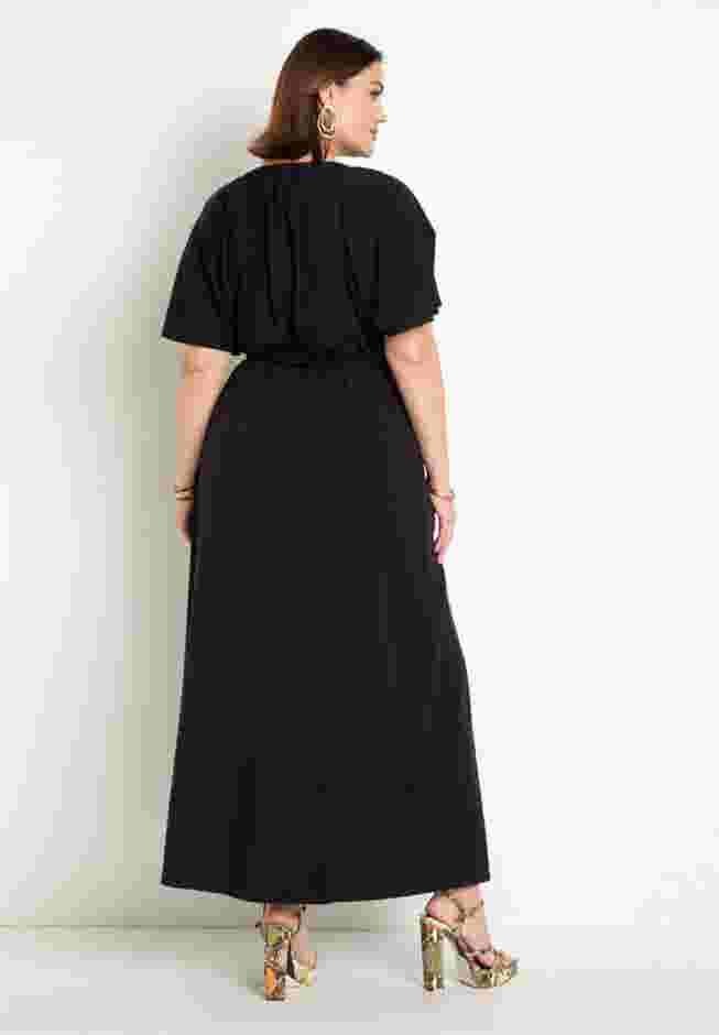 Knit Maxi Dress With Slit image number 2