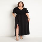 Knit Maxi Dress With Slit image number null