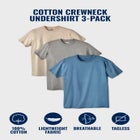 3-Pack Cotton Crewneck Undershirt image number null