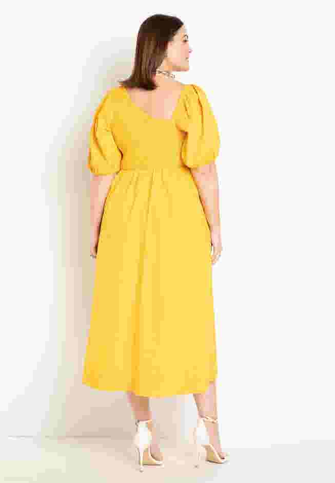 Smocked Bodice Asym Neck Dress image number 2