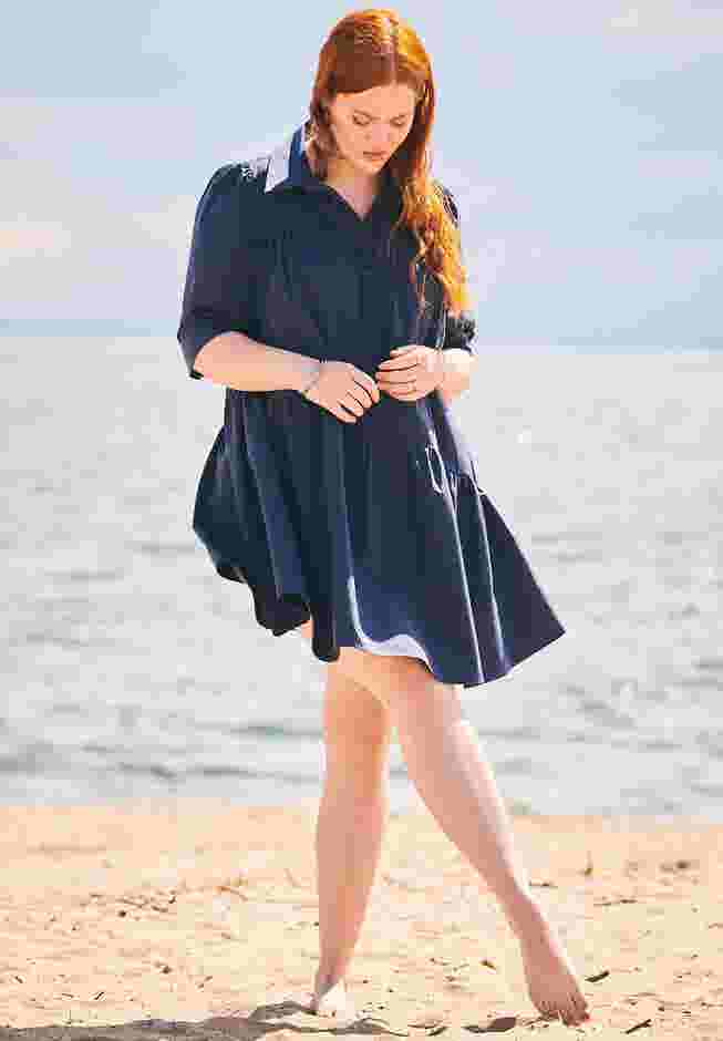 Mini Dress With Asym Flounce image number 3