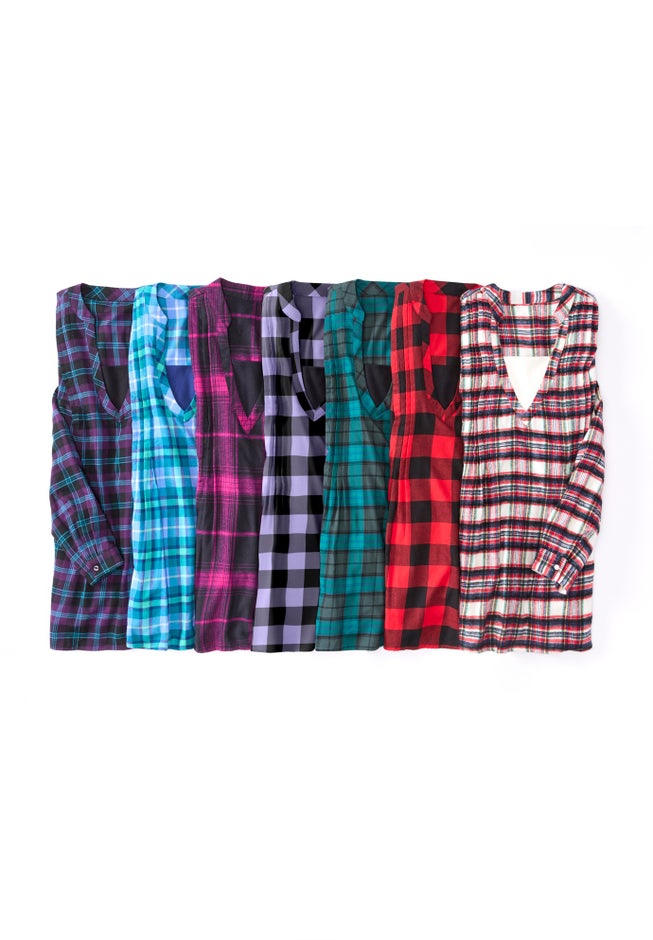 Flannel Tunic With Layered Look image number 1