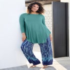 Plus Size Boatneck Swing Ultra Drape Tunic Top image number null