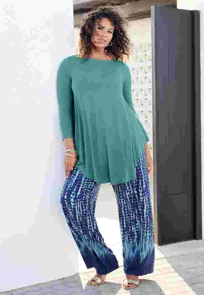 Boatneck Swing Ultra Drape Tunic image number 2