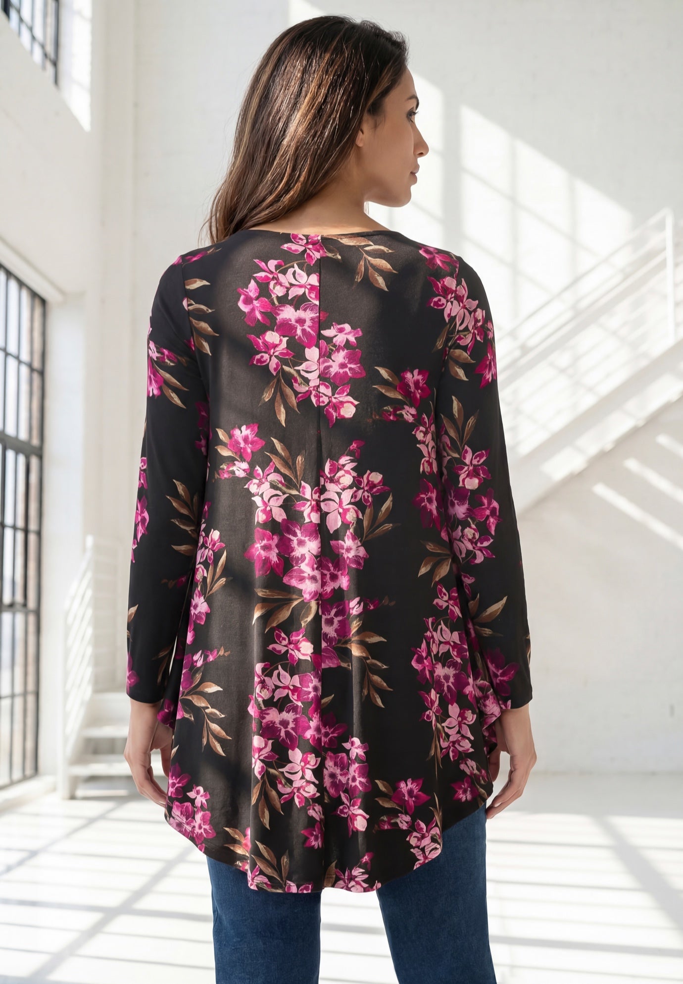 Plus Size Boatneck Swing Ultra Drape Tunic Top image number 1