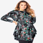 Plus Size Boatneck Swing Ultra Drape Tunic Top image number null