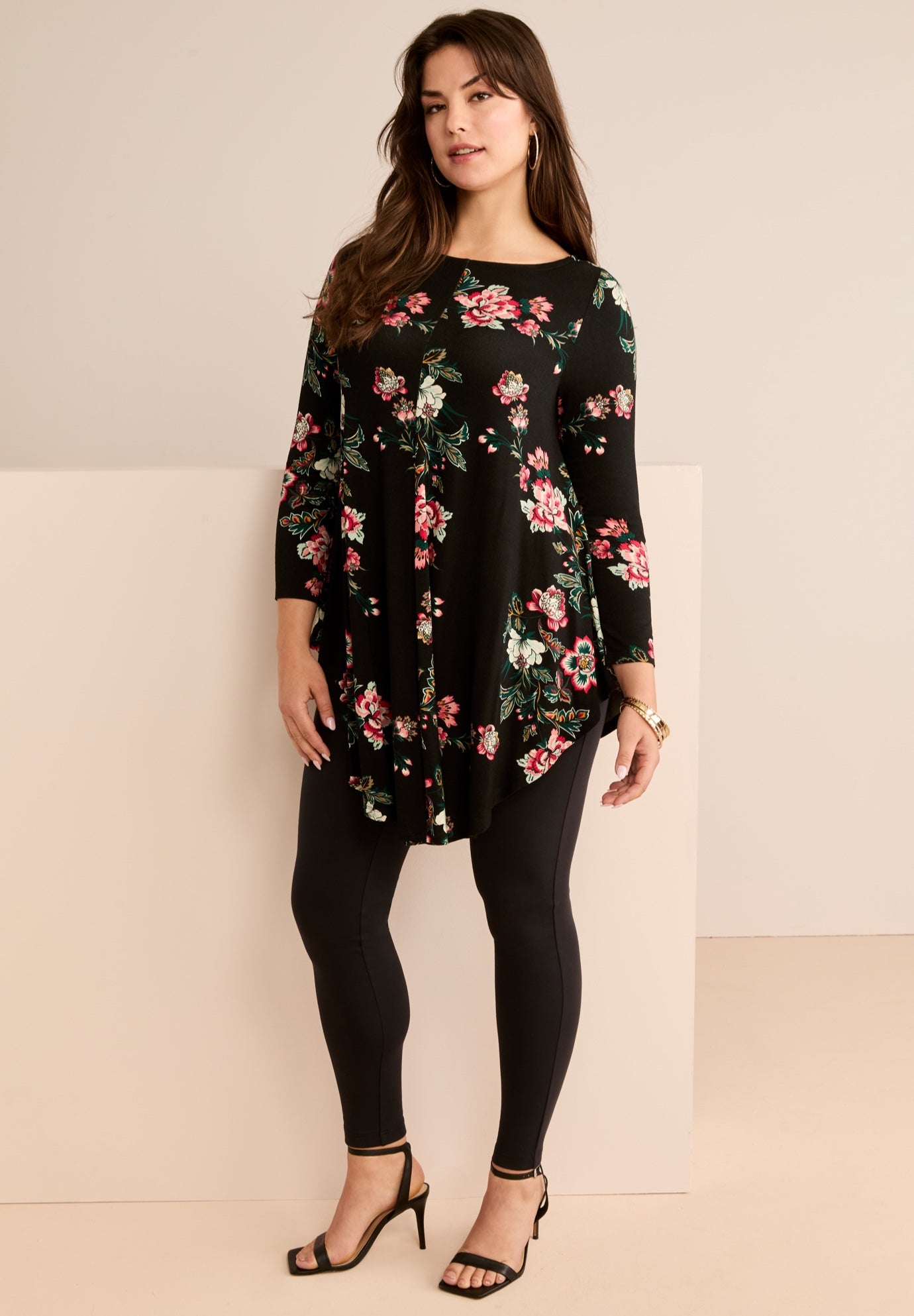 Plus Size Boatneck Swing Ultra Drape Tunic Top image number 0