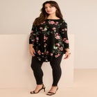 Plus Size Boatneck Swing Ultra Drape Tunic Top image number null