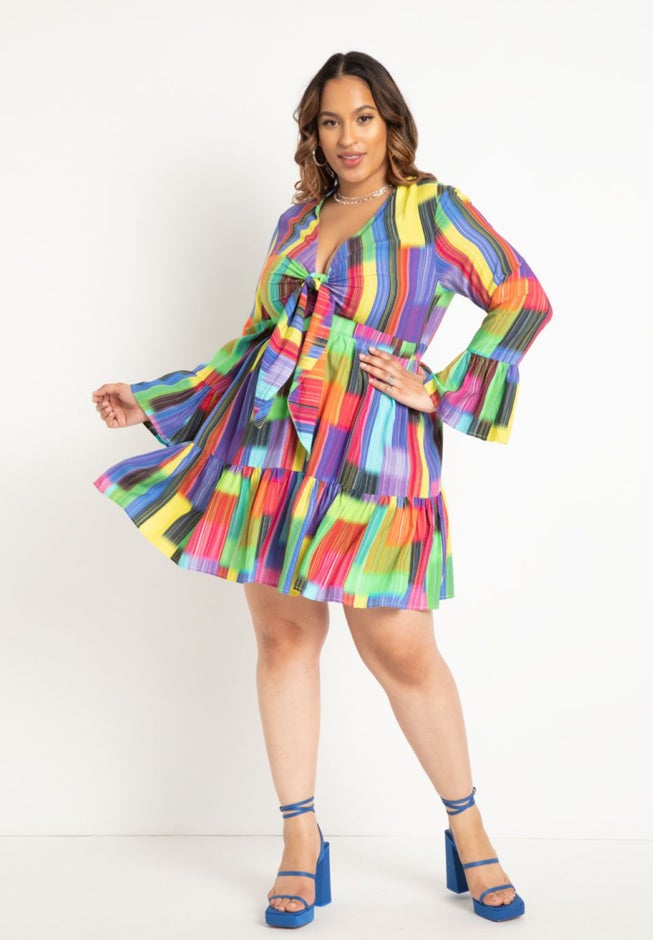 Tie Front Mini Dress image number null