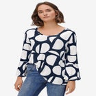 Bell Sleeve A-Line Knit Tunic image number null